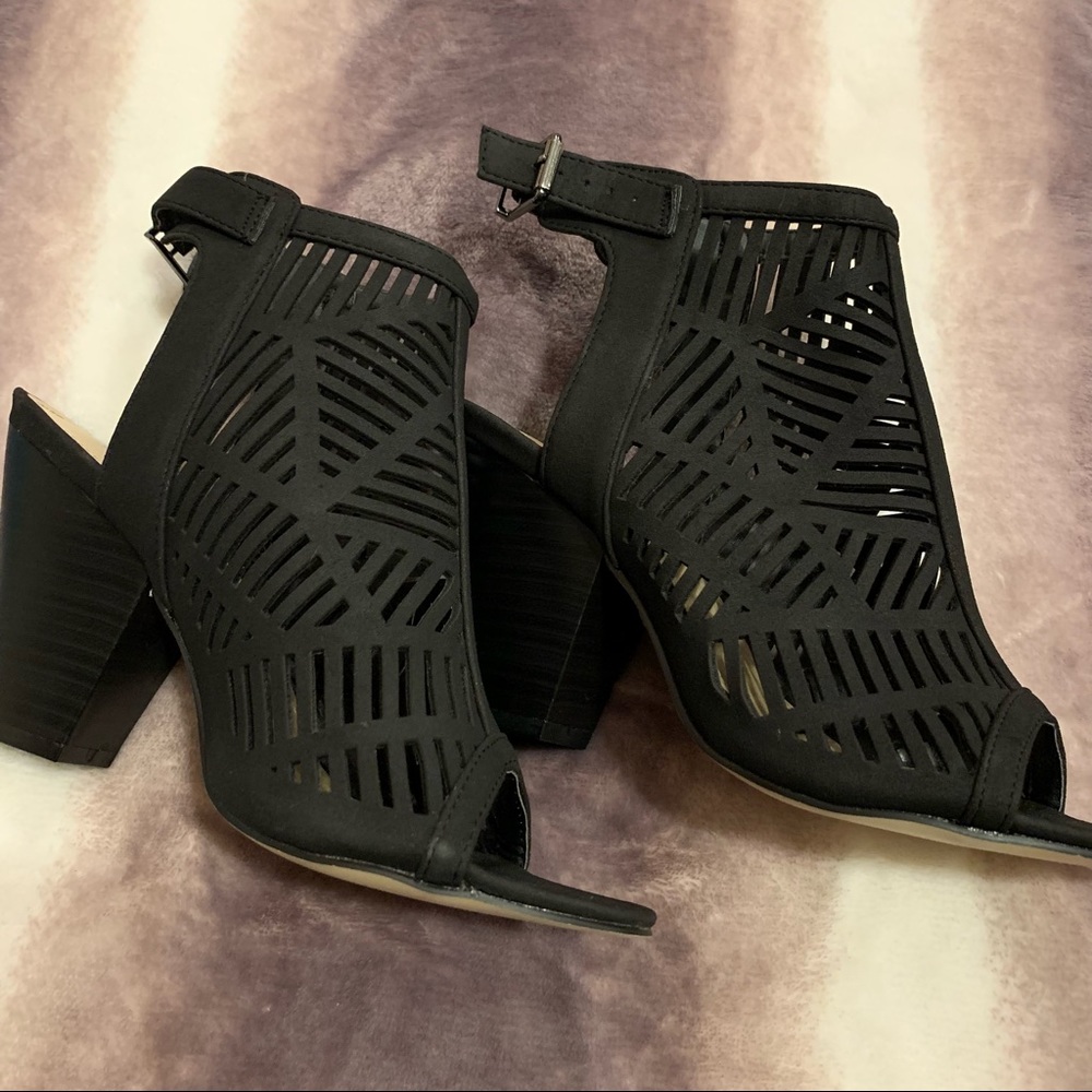 Just fab black wedge sandals